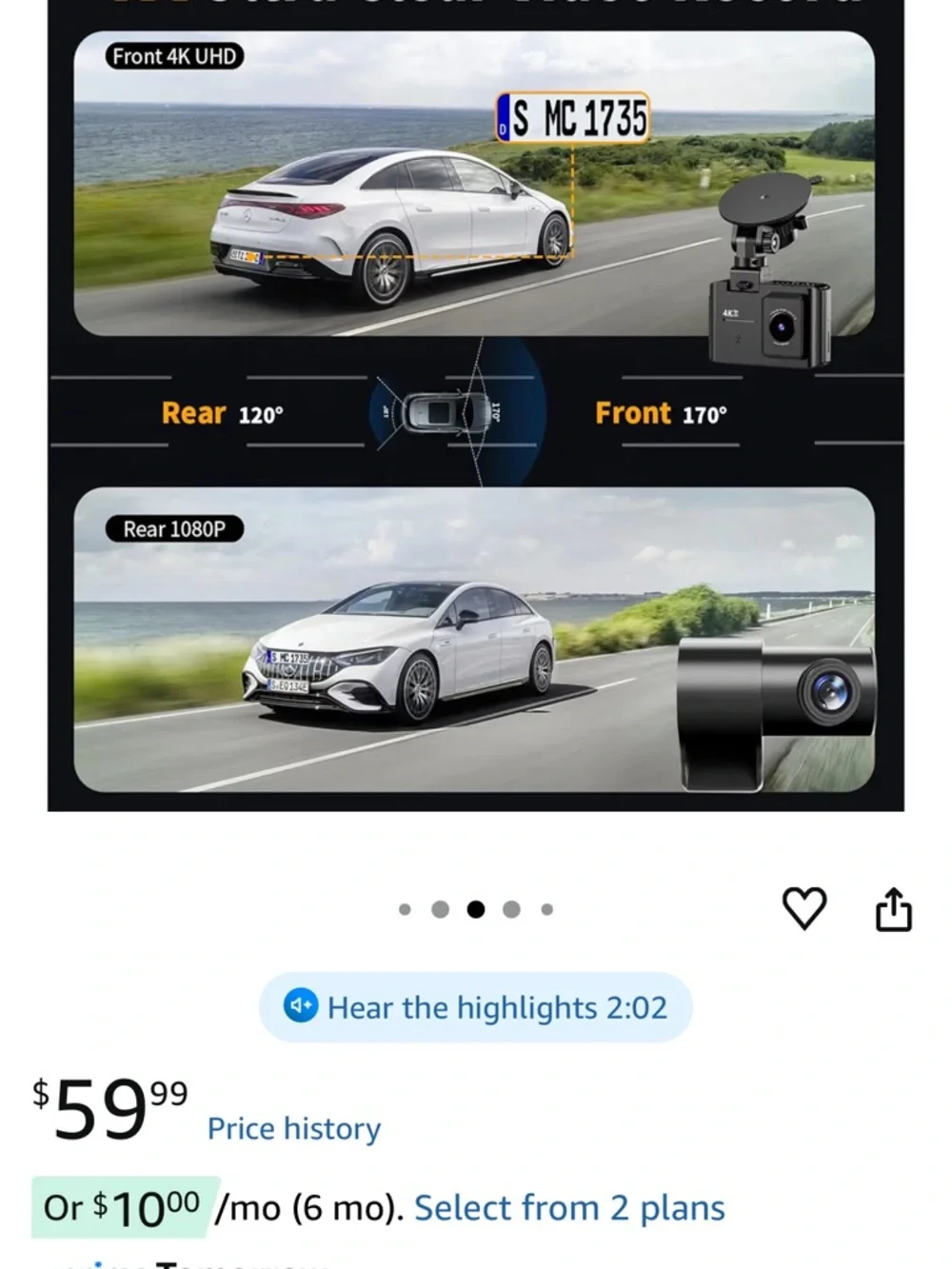 B-T36 4K WiFi Dash Cam - Black Has not been opened